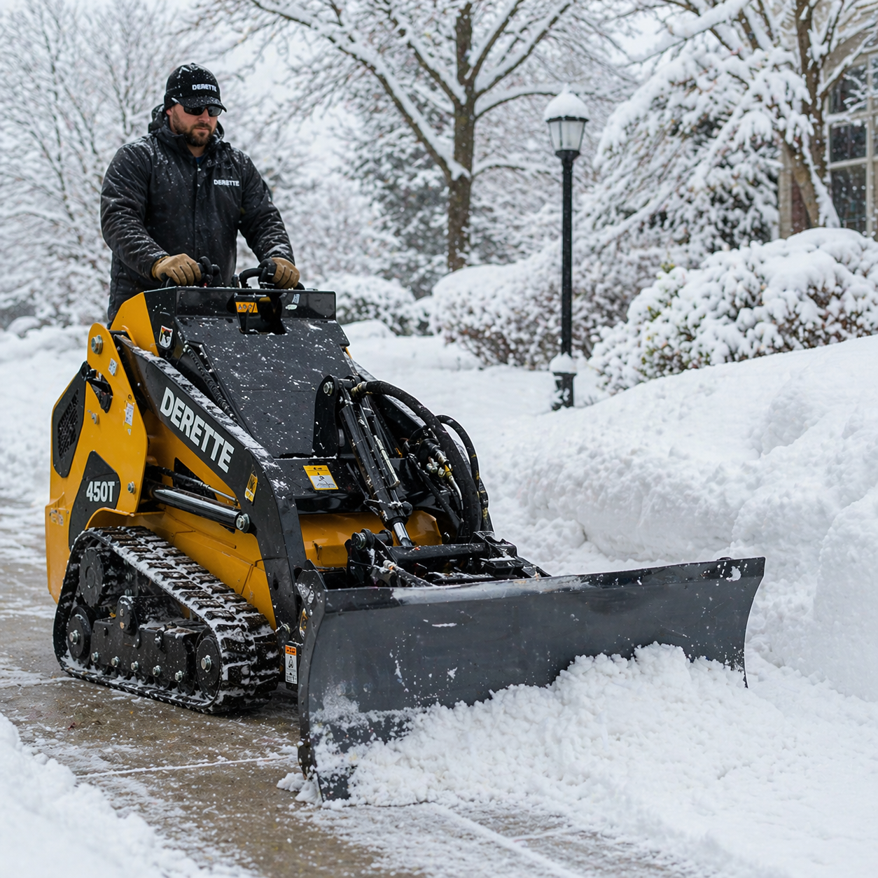 450T with Snowplow Attachment